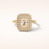 1.05 CT Radiant Shaped Double Halo Moissanite Engagement Ring