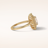 1.05 CT Radiant Shaped Double Halo Moissanite Engagement Ring