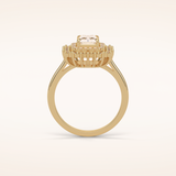 1.05 CT Radiant Shaped Double Halo Moissanite Engagement Ring