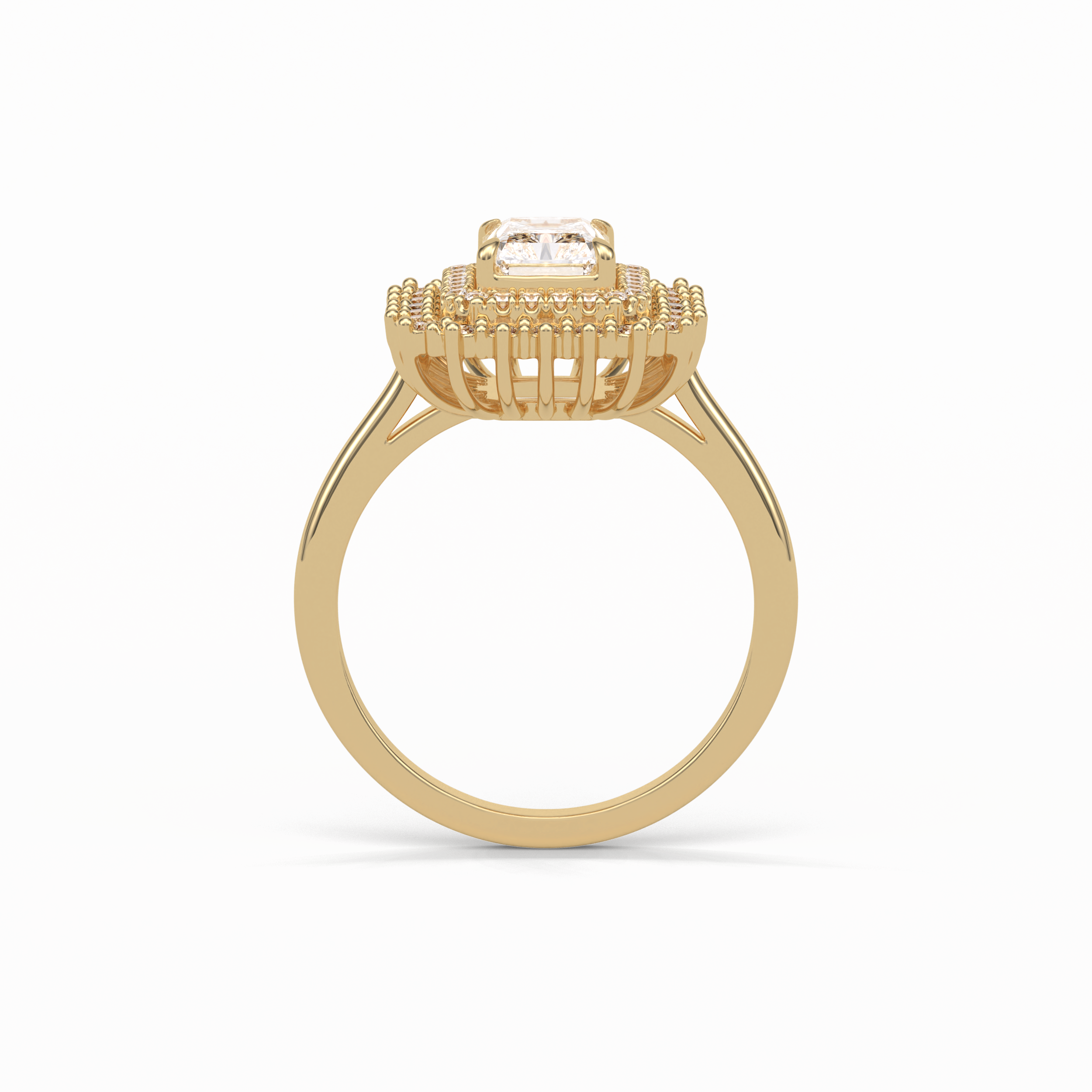 Radiant Double Halo Lab Grown Diamond Engagement Ring