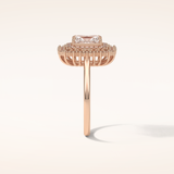 1.05 CT Radiant Shaped Double Halo Moissanite Engagement Ring