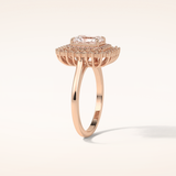 1.05 CT Radiant Shaped Double Halo Moissanite Engagement Ring