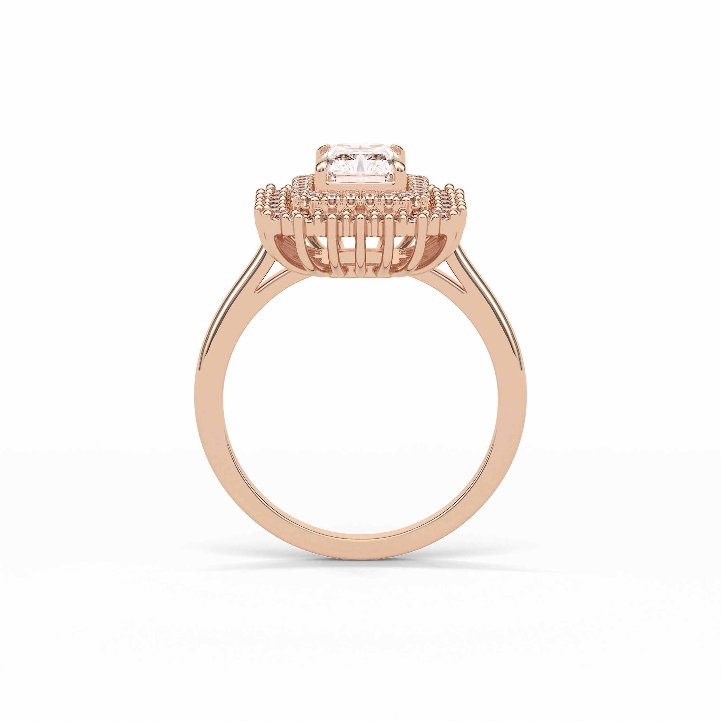 Radiant Double Halo Lab Grown Diamond Engagement Ring