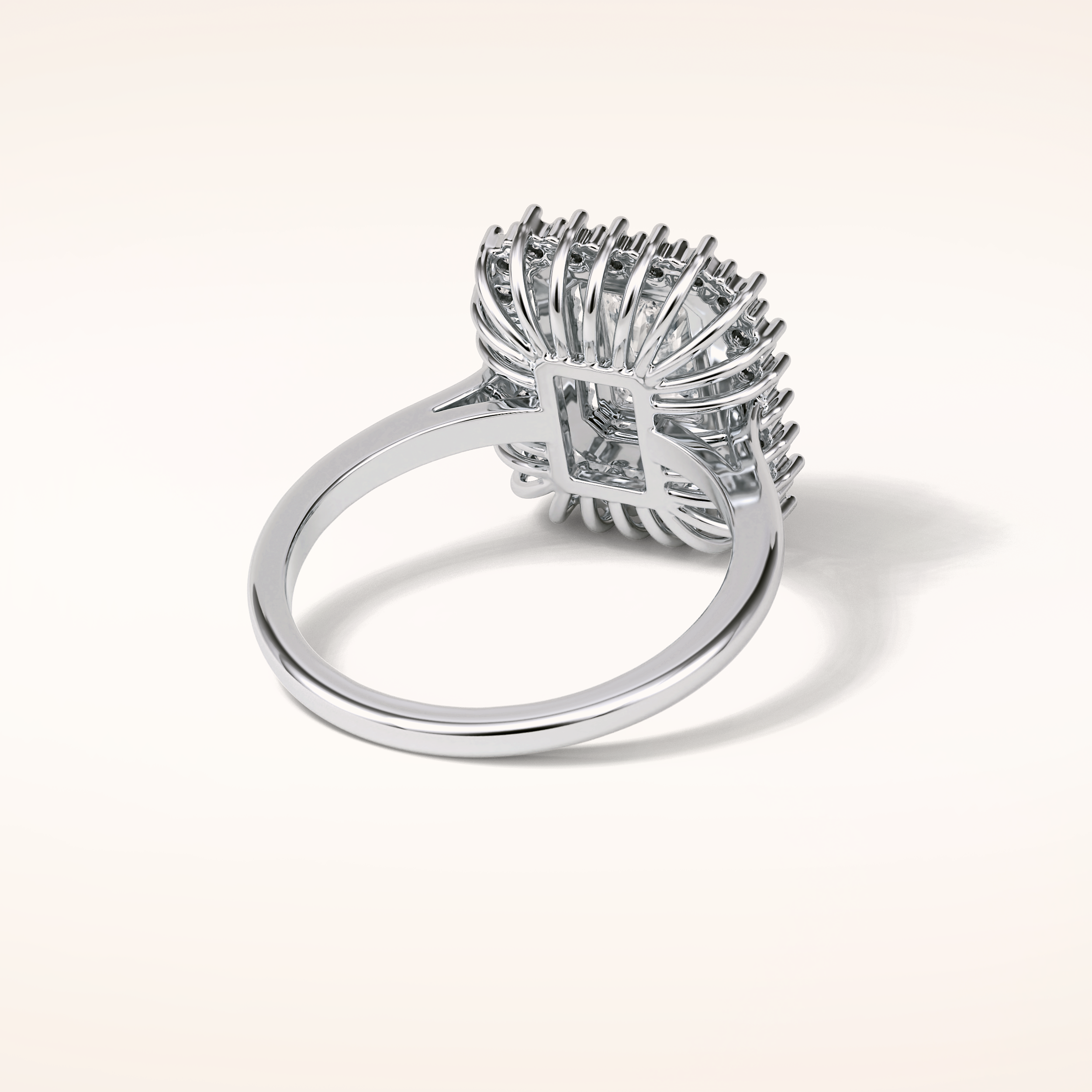 1.05 CT Radiant Shaped Double Halo Moissanite Engagement Ring