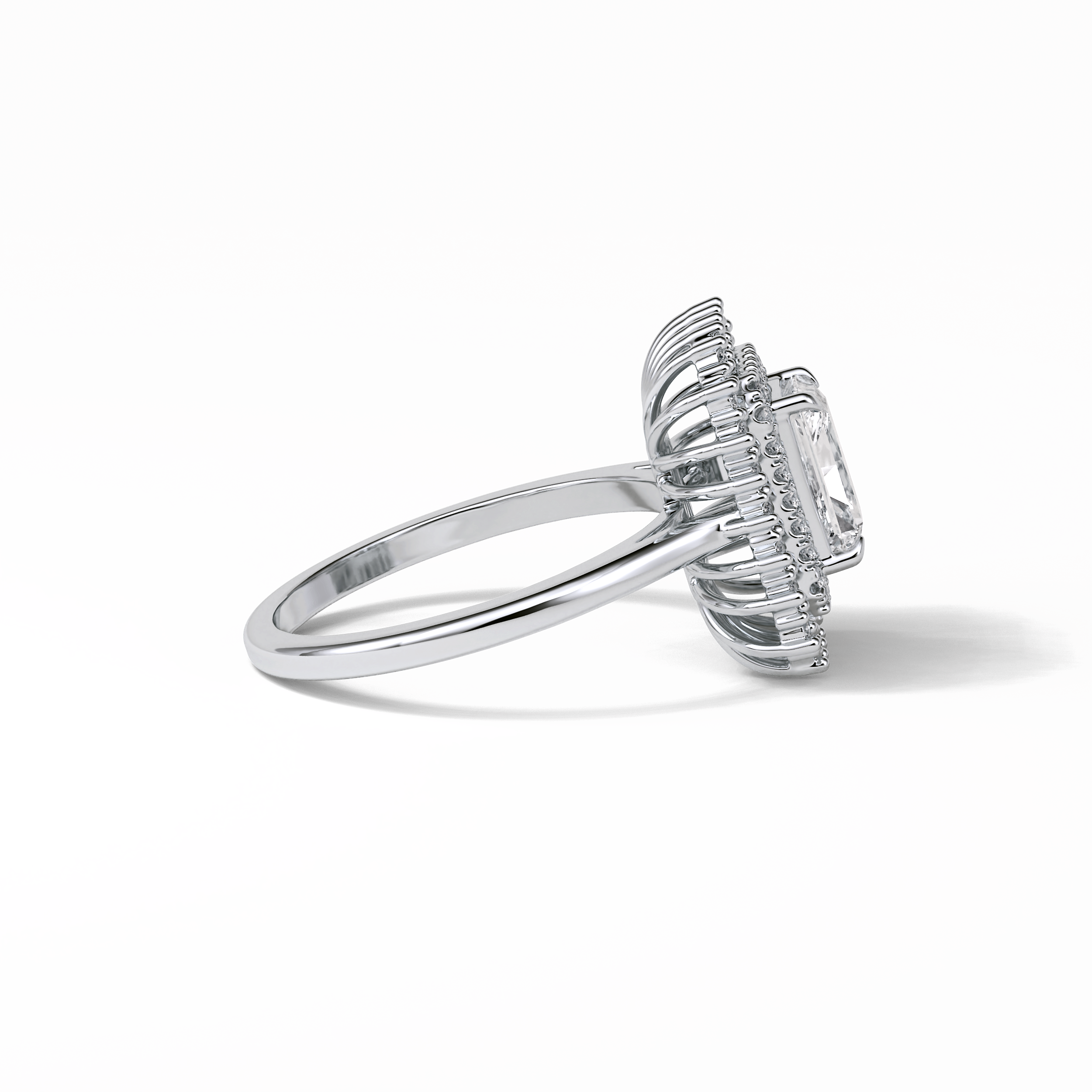 Radiant Double Halo Lab Grown Diamond Engagement Ring