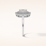 1.05 CT Radiant Shaped Double Halo Moissanite Engagement Ring