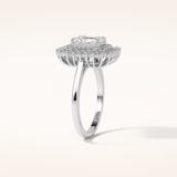 1.05 CT Radiant Shaped Double Halo Moissanite Engagement Ring