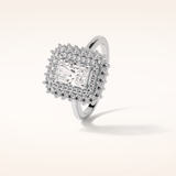 1.05 CT Radiant Shaped Double Halo Moissanite Engagement Ring