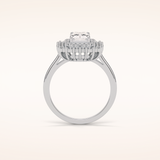 1.05 CT Radiant Shaped Double Halo Moissanite Engagement Ring