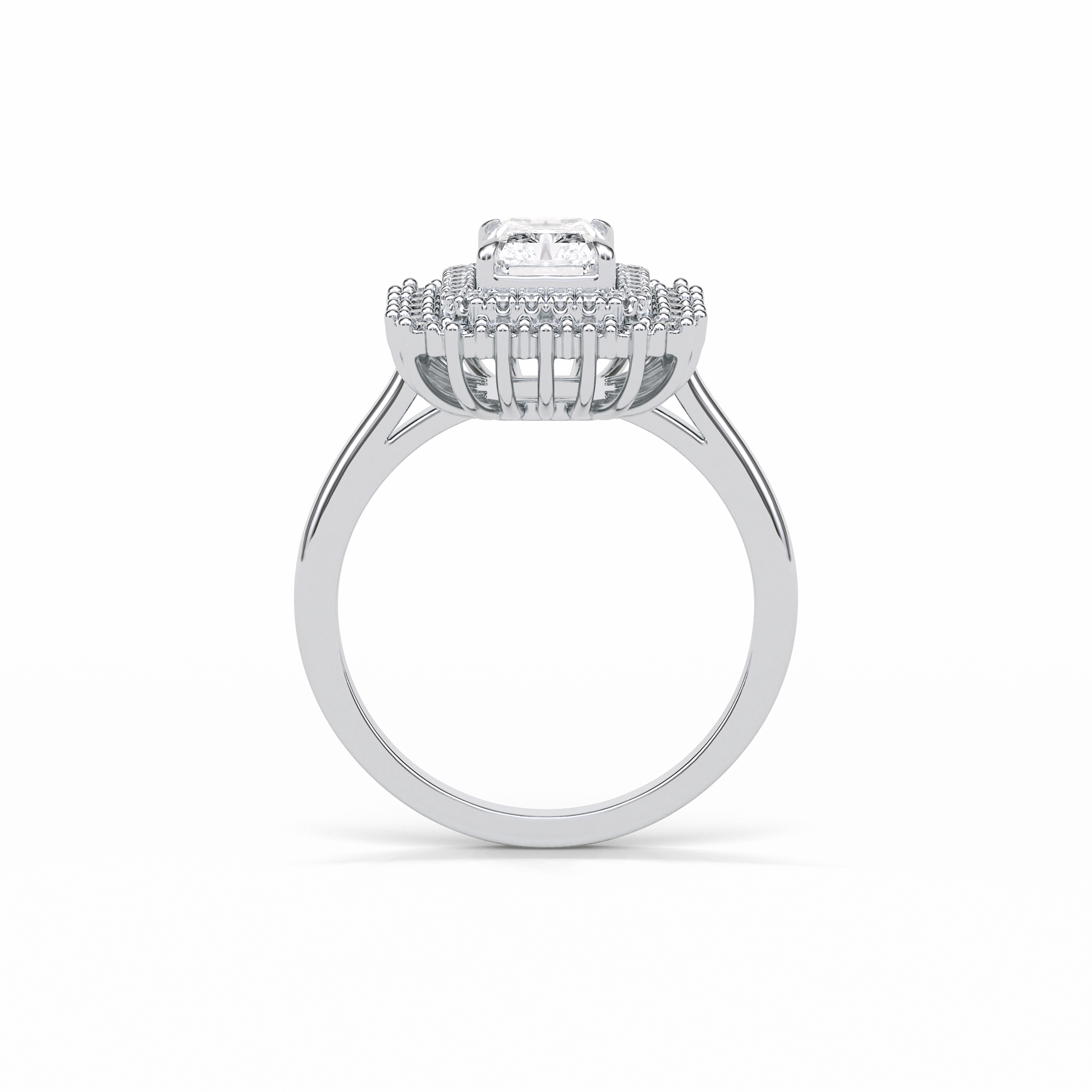 Radiant Double Halo Lab Grown Diamond Engagement Ring