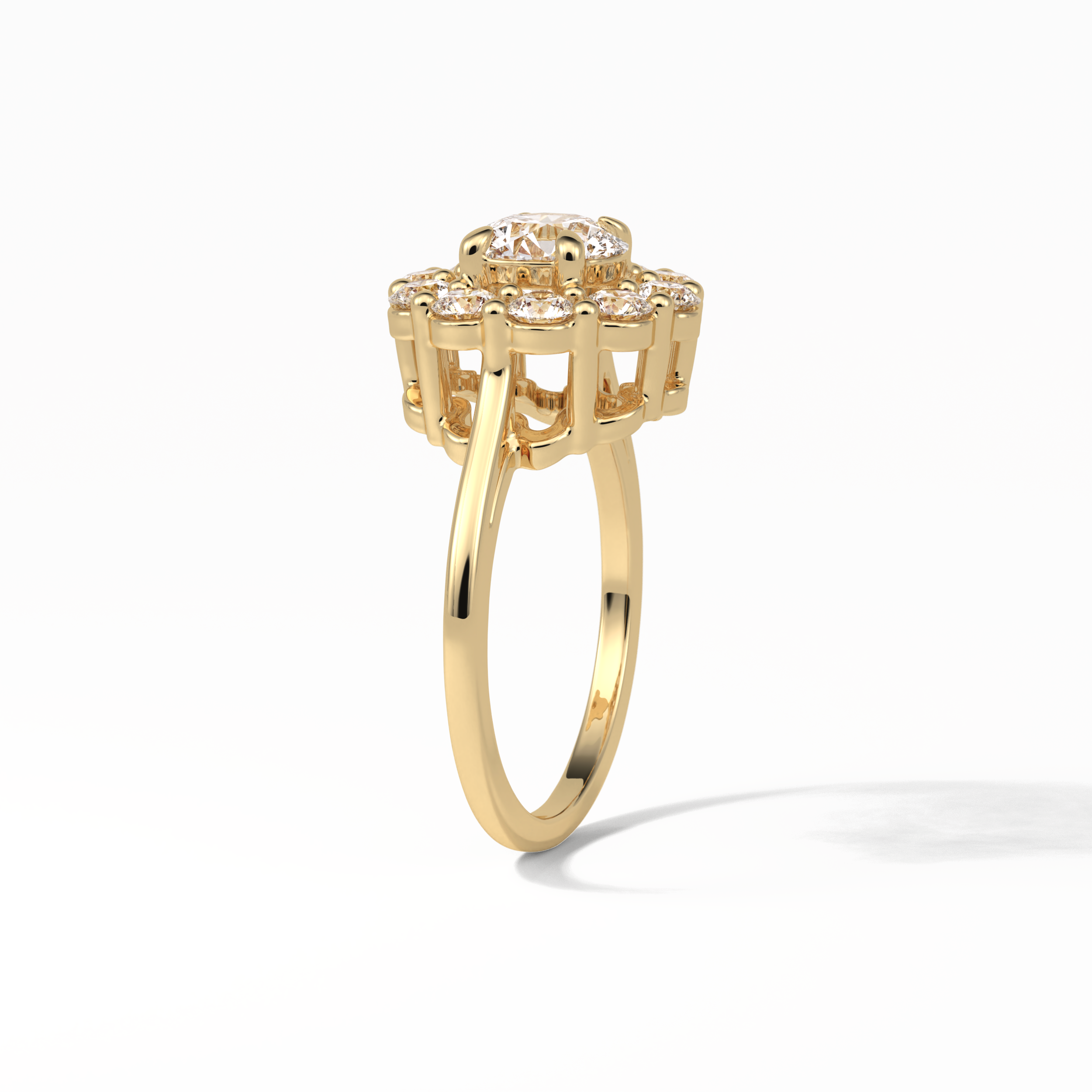 Round Halo Lab Grown Diamond Engagement Ring