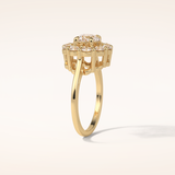 1 CT Round Shaped Halo Moissanite Engagement Ring