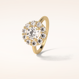 1 CT Round Shaped Halo Moissanite Engagement Ring