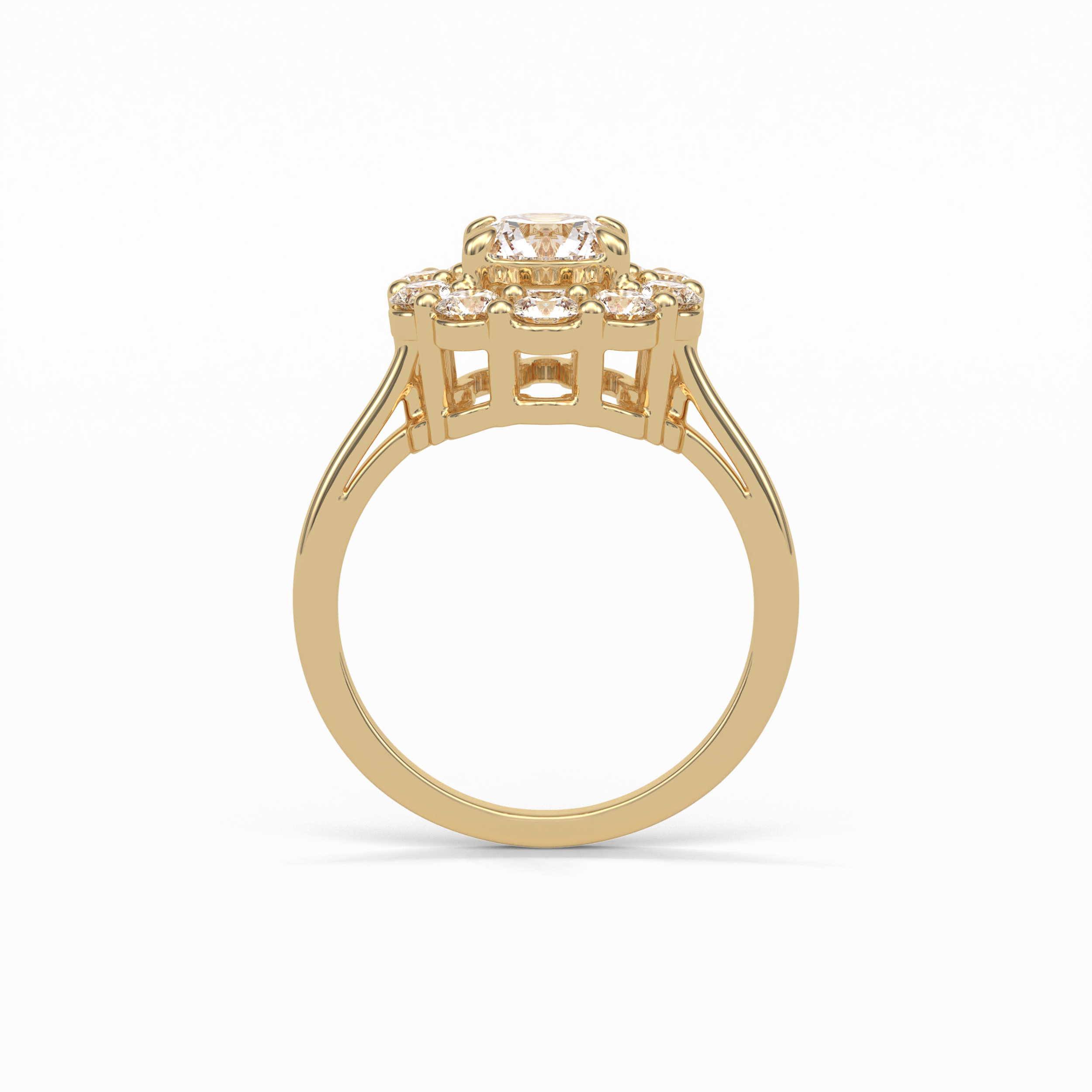 Round Halo Lab Grown Diamond Engagement Ring