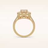 1 CT Round Shaped Halo Moissanite Engagement Ring