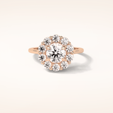 1 CT Round Shaped Halo Moissanite Engagement Ring