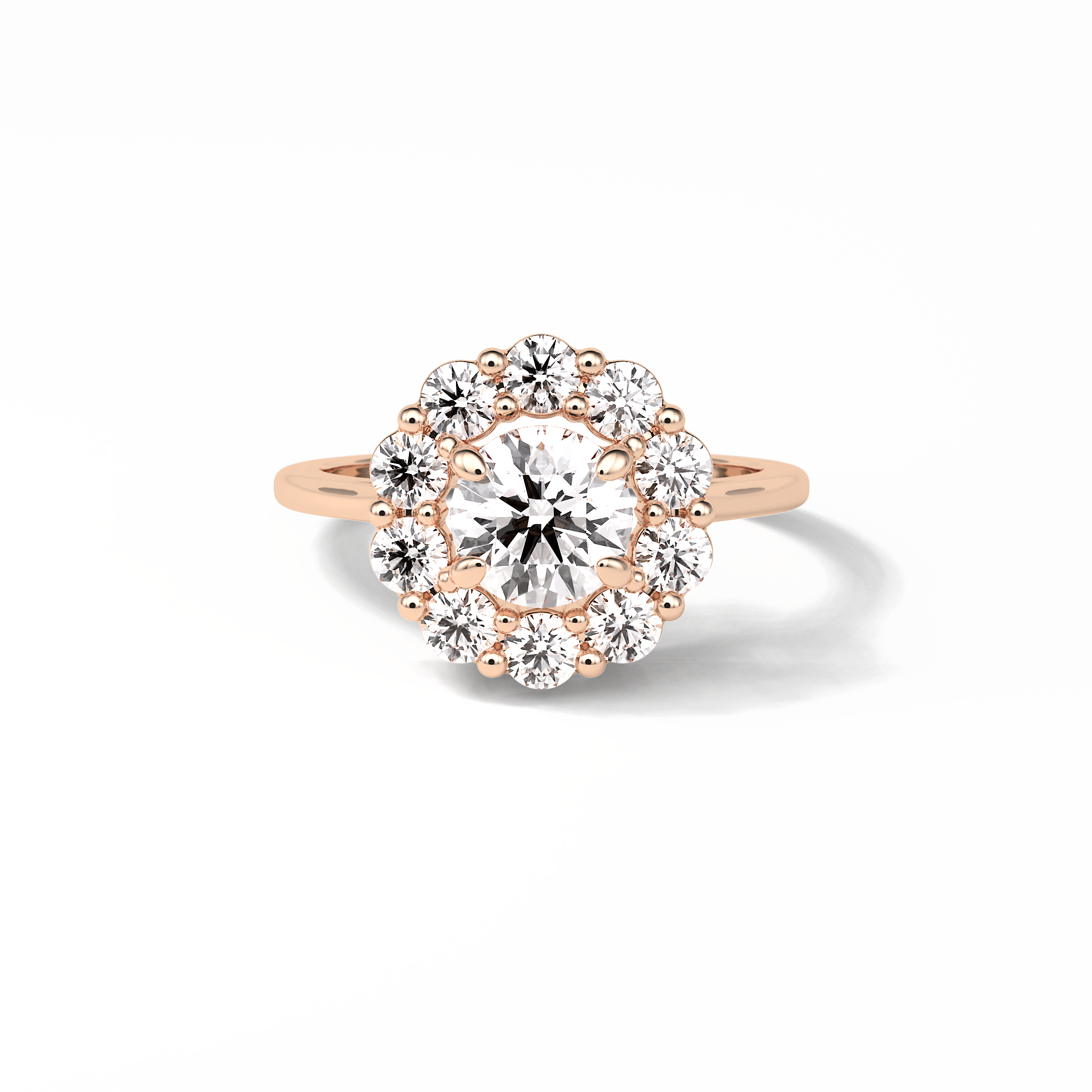 Round Halo Lab Grown Diamond Engagement Ring