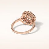 1 CT Round Shaped Halo Moissanite Engagement Ring