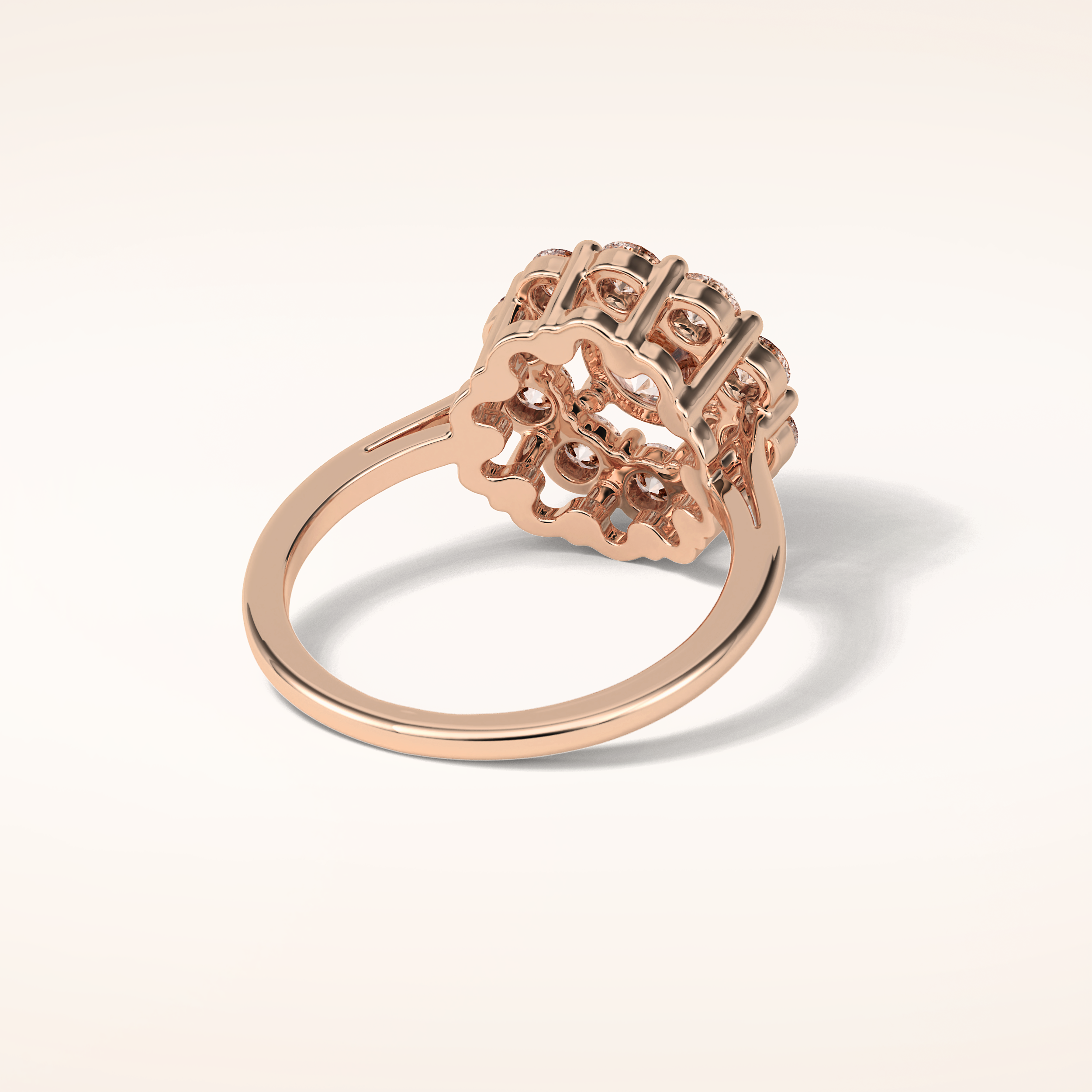 1 CT Round Shaped Halo Moissanite Engagement Ring