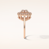 1 CT Round Shaped Halo Moissanite Engagement Ring