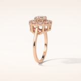 1 CT Round Shaped Halo Moissanite Engagement Ring