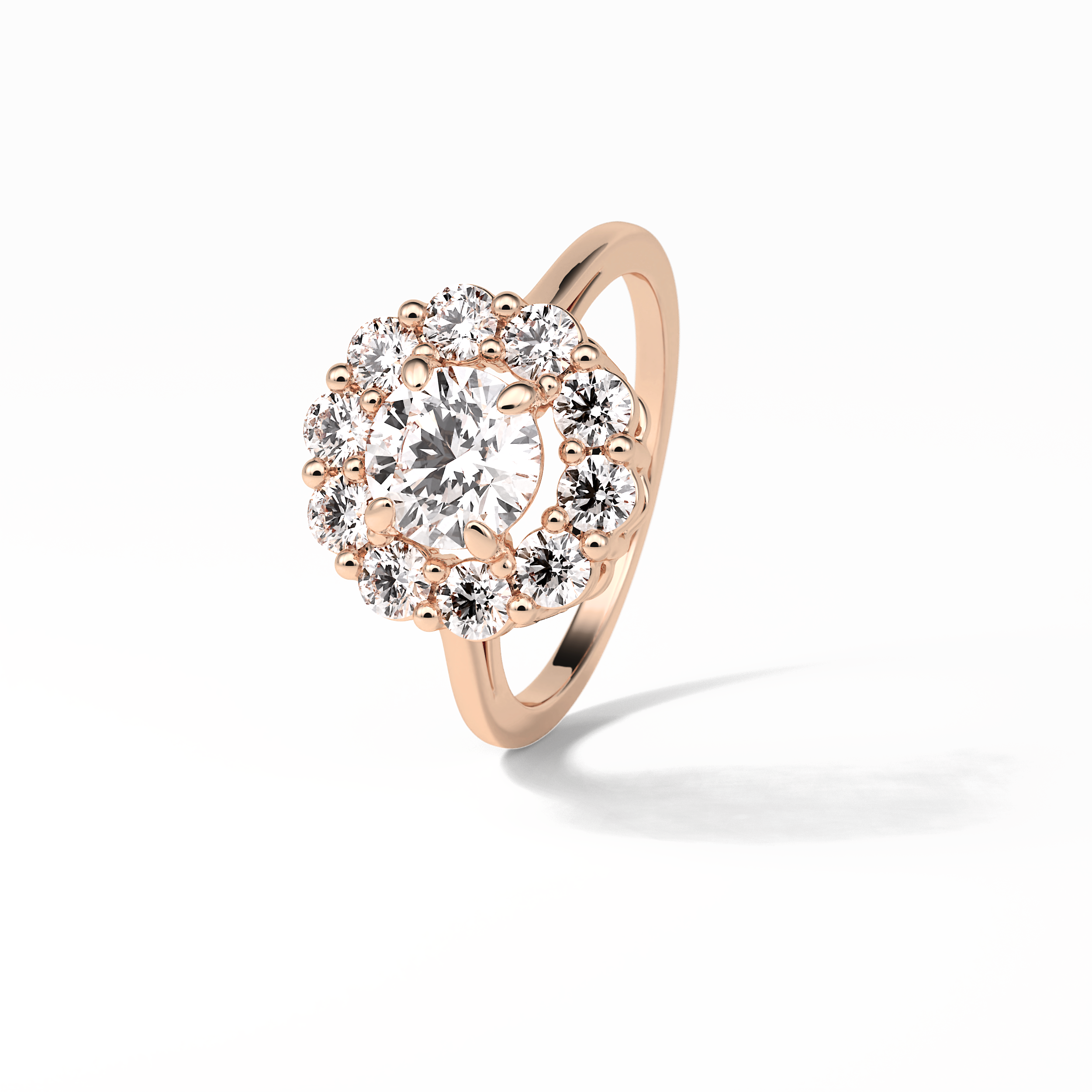 Round Halo Lab Grown Diamond Engagement Ring