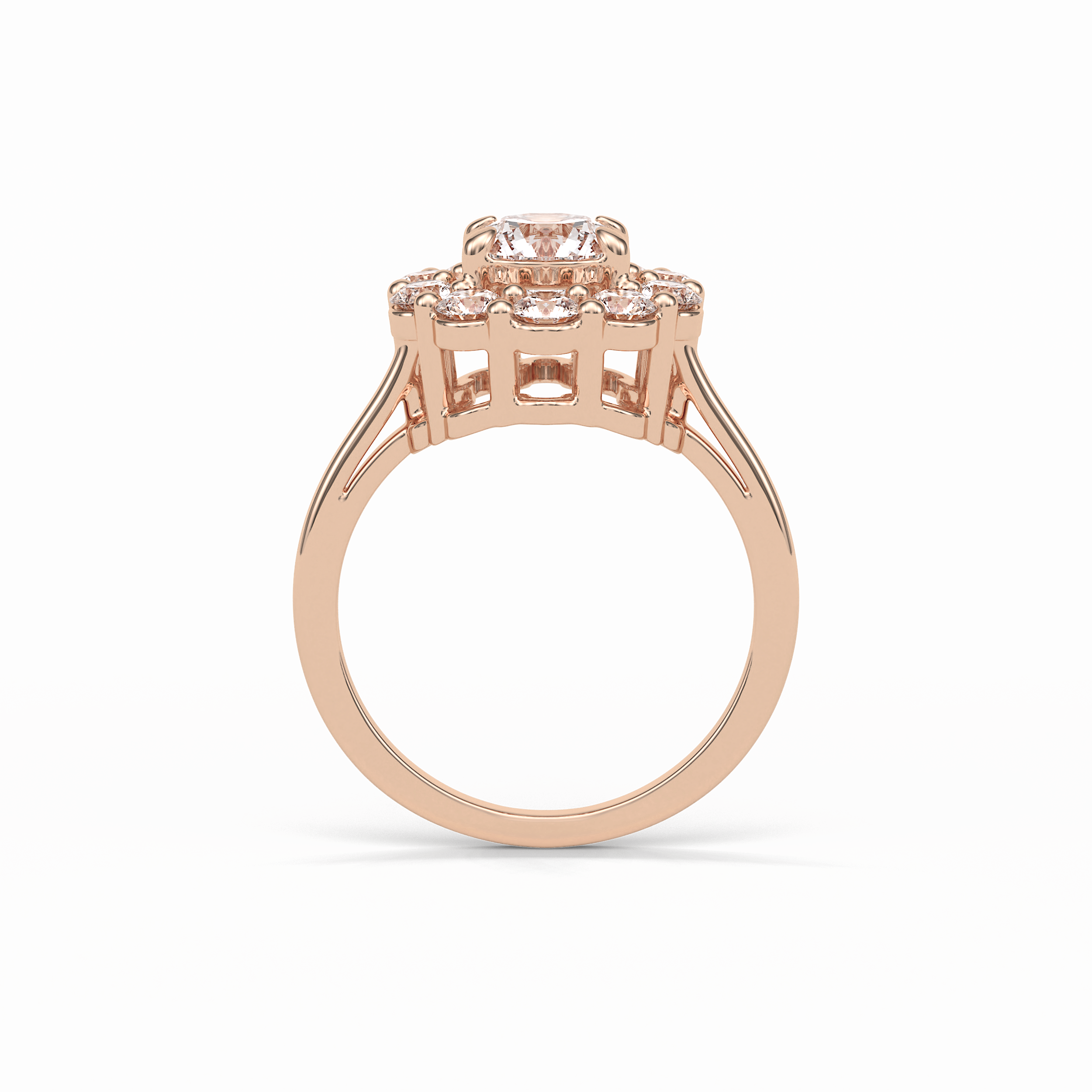 Round Halo Lab Grown Diamond Engagement Ring