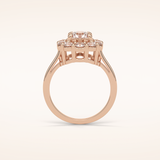 1 CT Round Shaped Halo Moissanite Engagement Ring