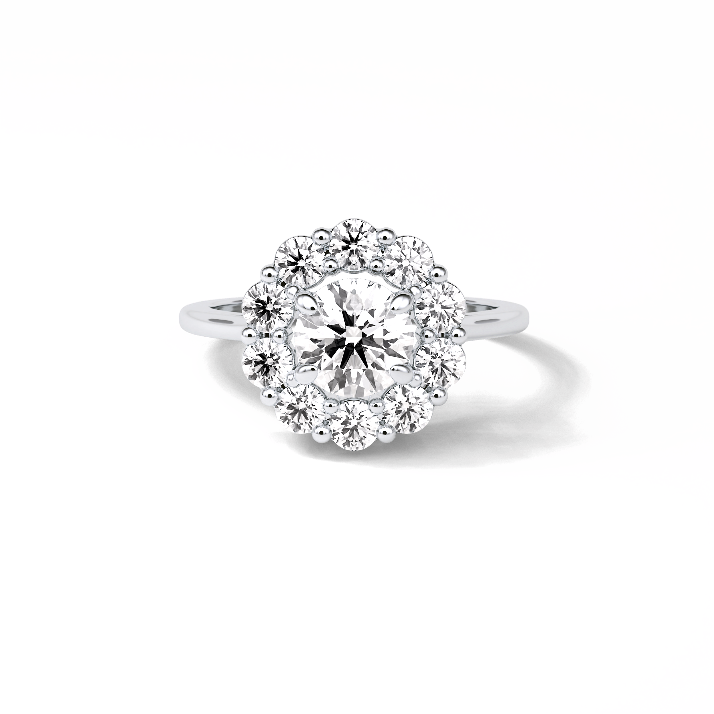 Round Halo Lab Grown Diamond Engagement Ring
