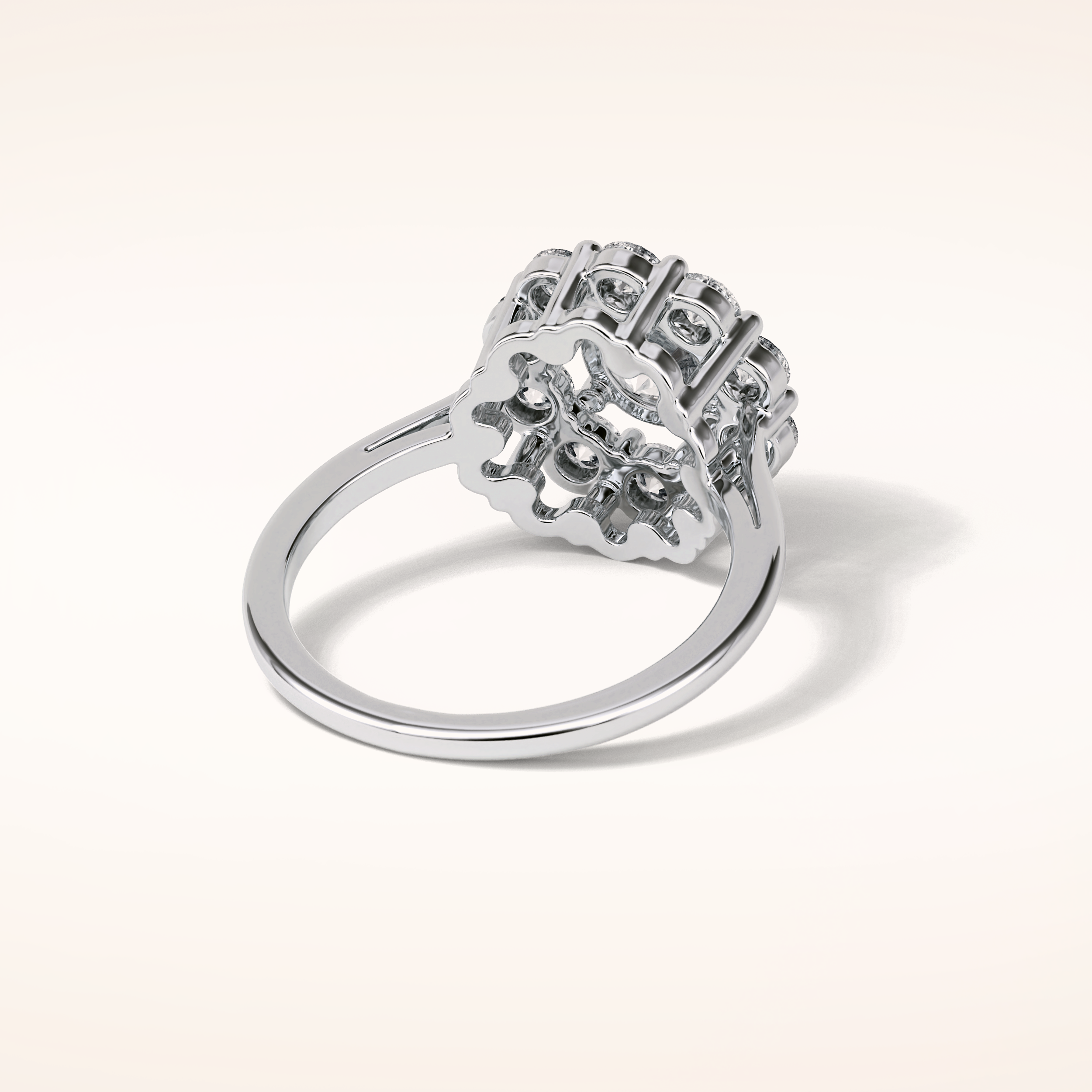 1 CT Round Shaped Halo Moissanite Engagement Ring