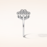 1 CT Round Shaped Halo Moissanite Engagement Ring