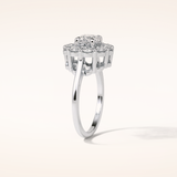 1 CT Round Shaped Halo Moissanite Engagement Ring