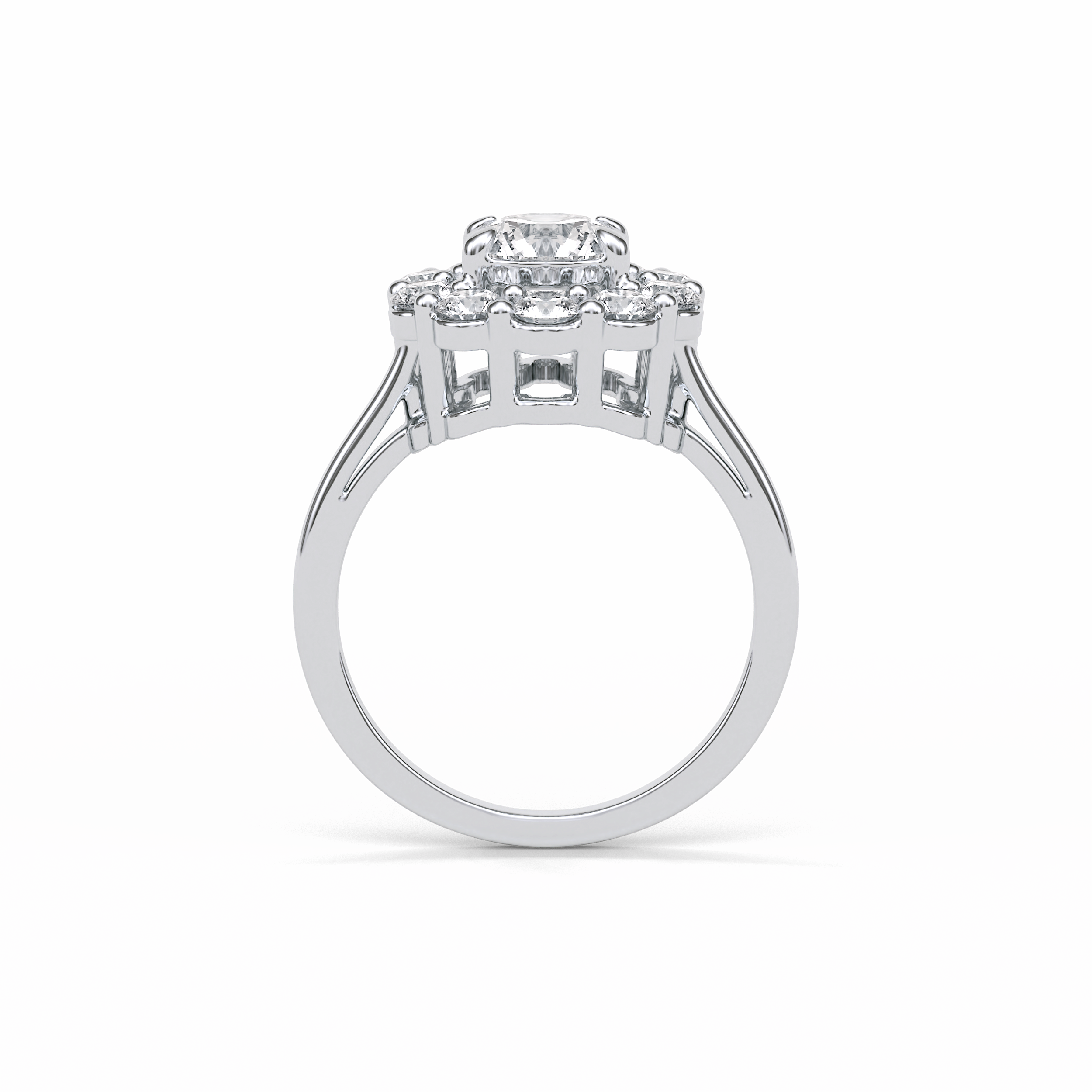 Round Halo Lab Grown Diamond Engagement Ring