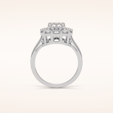 1 CT Round Shaped Halo Moissanite Engagement Ring