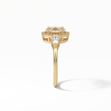 Oval Halo & Three Stones Lab Grown Diamond Engagement Ring