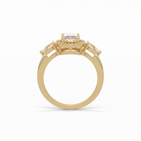 Oval Halo & Three Stones Lab Grown Diamond Engagement Ring
