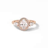 Oval Halo & Three Stones Lab Grown Diamond Engagement Ring