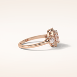 1.33 CT Oval Shaped Three Stones & Halo Moissanite Engagement Ring