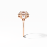 Oval Halo & Three Stones Lab Grown Diamond Engagement Ring