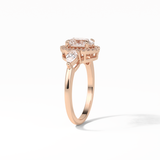Oval Halo & Three Stones Lab Grown Diamond Engagement Ring