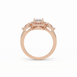 Oval Halo & Three Stones Lab Grown Diamond Engagement Ring