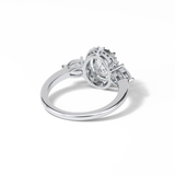 Oval Halo & Three Stones Lab Grown Diamond Engagement Ring