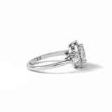 Oval Halo & Three Stones Lab Grown Diamond Engagement Ring