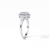 Oval Halo & Three Stones Lab Grown Diamond Engagement Ring