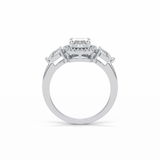 Oval Halo & Three Stones Lab Grown Diamond Engagement Ring