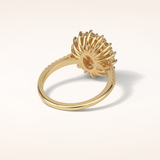 1.91 CT Oval Shaped Halo Moissanite Engagement Ring