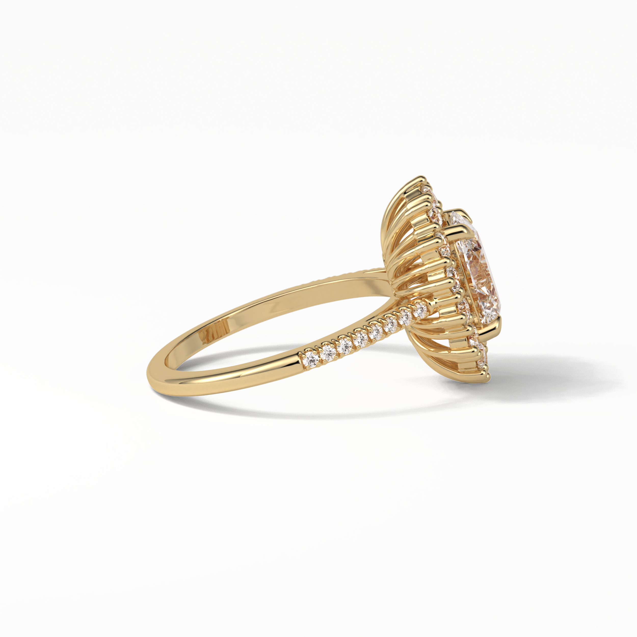 Oval Halo & Pave Lab Grown Diamond Engagement Ring
