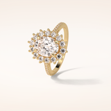 1.91 CT Oval Shaped Halo Moissanite Engagement Ring