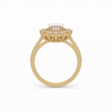 Oval Halo & Pave Lab Grown Diamond Engagement Ring