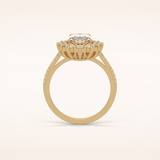 1.91 CT Oval Shaped Halo Moissanite Engagement Ring